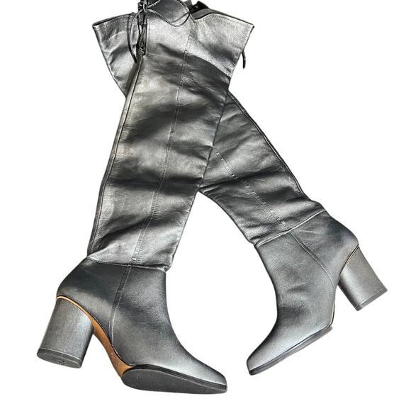 Donald J Pliner Leore Over-the-Knee Boot Pewter Gray Size 6 Womens MSRP $400 - Picture 3 of 10